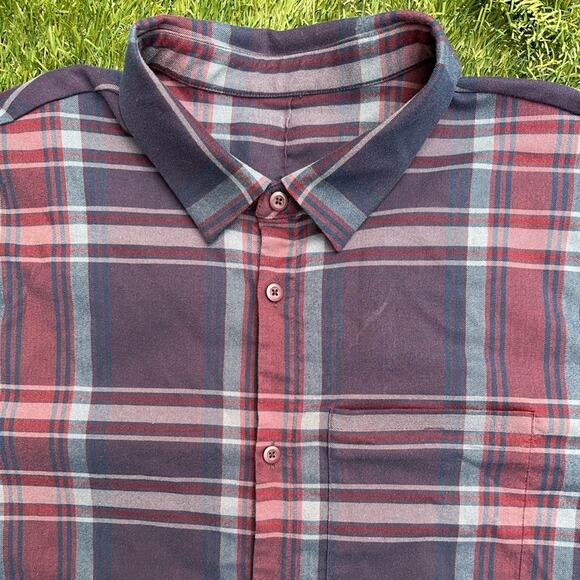 Lululemon Men’s Masons Peak Flannel Collar Plaid Long Sleeve Button Up Shirt XXL - Picture 2 of 10